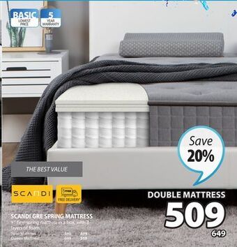 JYSK Scandi gre spring mattress offer