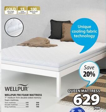 JYSK Wellpur f90 foam mattress offer