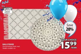 JYSK Hallstavik stonewashed bath mat offer