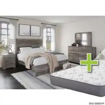Aaron's Ralinski 6 - piece queen bedroom set w/ 9.5 tight top medium memory foam mattress, foundation, & cases offer