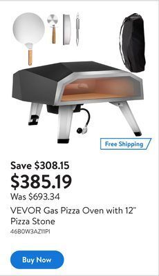 Walmart Vevor gas pizza oven with 12 pizza stone offer
