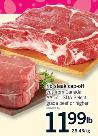 Fortinos Rib steak cap-off offer