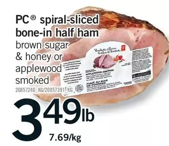 Fortinos Pc spiral-sliced bone-in half ham offer