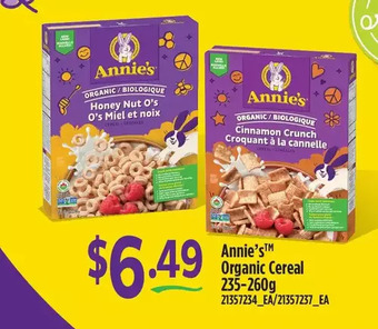 Fortinos Annie's organic cereal offer