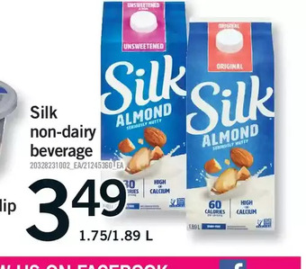 Fortinos Silk non-dairy beverage offer