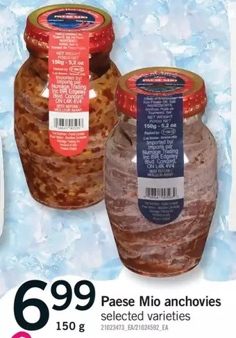 Paese mio anchovies