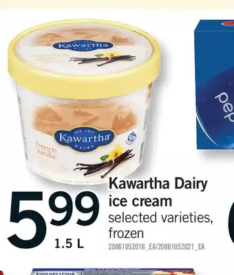 Fortinos Kawartha dairy ice cream offer