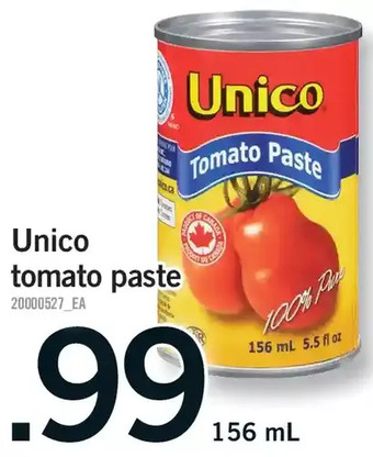Fortinos Unico tomato paste offer