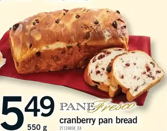 Fortinos Cranberry pan bread offer