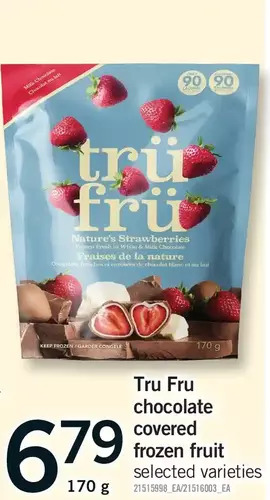 Fortinos Tru fru chocolate covered frozen fruit offer