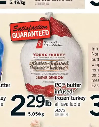 Fortinos Pc butter infused frozen turkey offer