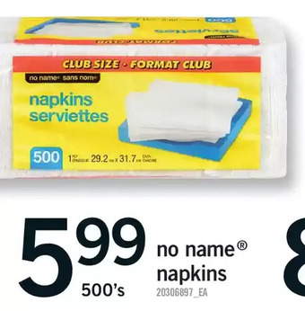 Fortinos No name napkins offer