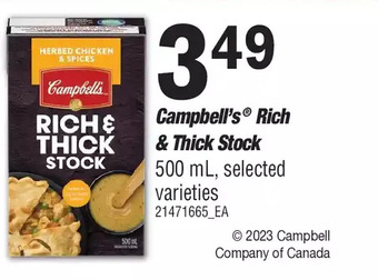 Fortinos Campbell's rich & thick stock offer