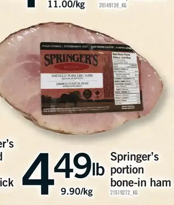 Fortinos Springer's portion bone-in ham offer
