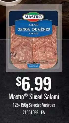 Fortinos Mastro sliced salami offer