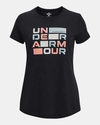 Under Armour Girls' ua scatter wordmark short sleeve offer