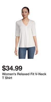 Mark's Women's relaxed fit v-neck t shirt offer