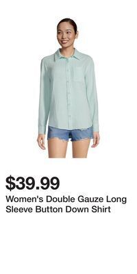 Mark's Women's double gauze long sleeve button down shirt offer