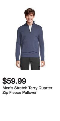 Mark's Men's stretch terry quarter zip fleece pullover offer