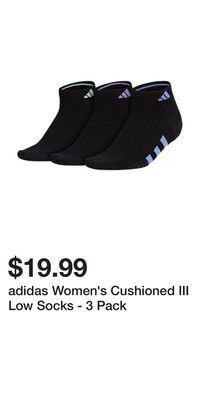 Sport Chek Adidas women's cushioned iii low socks - 3 pack offer