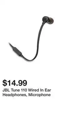 Sport Chek Jbl tune 110 wired in ear headphones, microphone offer