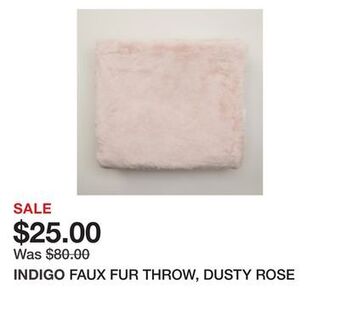 Chapters Indigo Faux fur throw, dusty rose offer