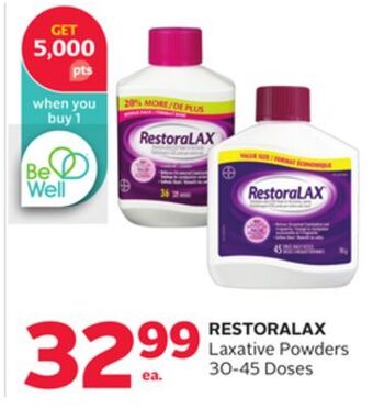 Rexall Restoralax laxative powders 30-45 doses offer