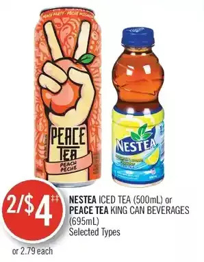 Shoppers Drug Mart Nestea iced tea or peace tea king can beverages offer