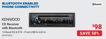 Visions Electronics Kenwood cd receiver with bluetooth offer