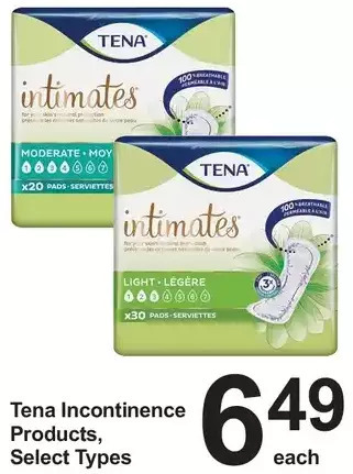 Pharmasave Tena incontinence products offer
