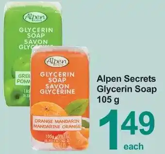 Pharmasave Alpen secrets glycerin soap offer