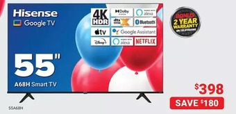 Visions Electronics Hisense 55 a68h smart tv offer