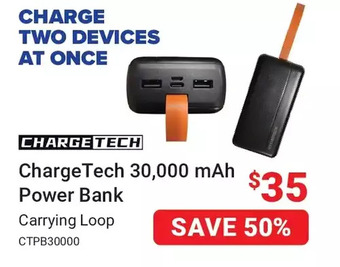 Visions Electronics Chargetech 30,000 mah power bank offer