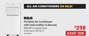 Visions Electronics Rca portable air conditioner with dehumidifier & remote offer