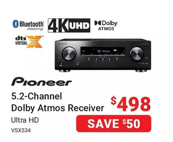 Visions Electronics Pioneer 5.2-channel dolby atmos receiver offer