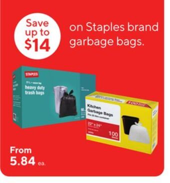 Staples Staples brand garbage bags offer