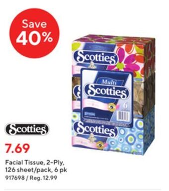 Staples Facial tissue 2-ply 126 sheet pack 6pk offer