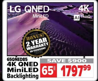 2001 Audio Video Lg 65 4k qned miniled backlighting offer