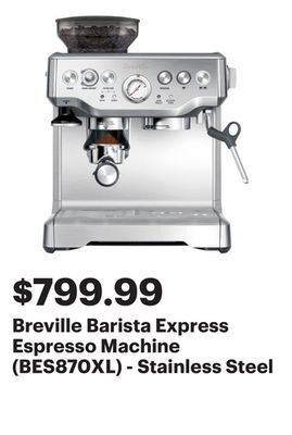 Best Buy Breville barista express espresso machine (bes870xl) - stainless steel offer