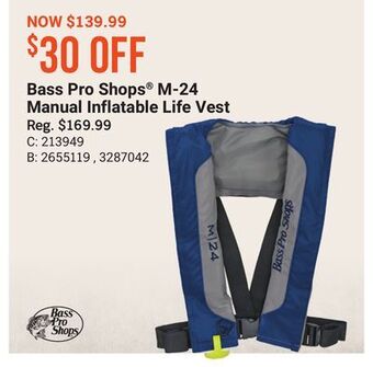 Bass Pro Bass pro shops® m-24 manual inflatable life vest offer