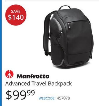 Vistek Manfrotto advanced travel backpack offer