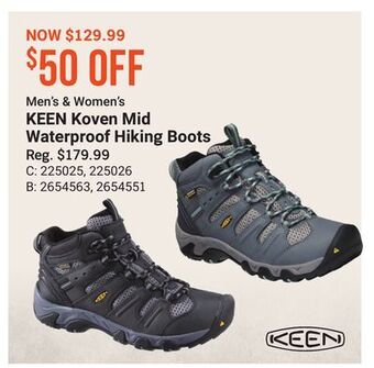 Bass Pro Men's & women's keen koven mid waterproof hiking boots offer