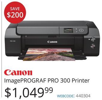 Vistek Canon imageprograf pro 300 printer offer