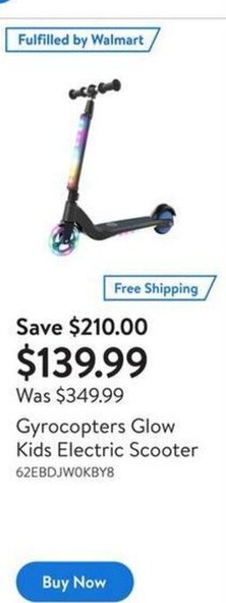Walmart Gyrocopters glow kids electric scooter offer