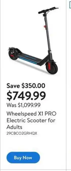 Walmart Wheelspeed X1 pro electric scooter for adults offer