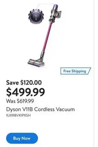 Walmart Dyson V11B cordless vacuum 1UXR8VXIPXSH offer