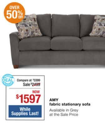 La Z Boy Amy fabric stationary sofa offer