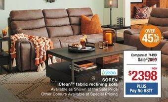 La Z Boy Soren iclean tm fabric reclining sofa offer