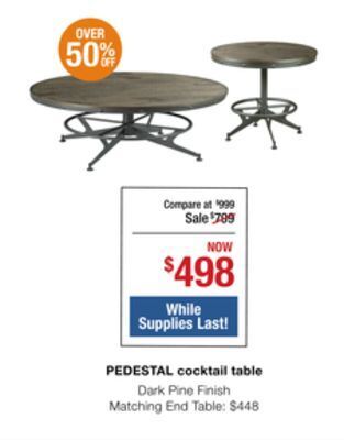 La Z Boy Pedestal cocktail table offer