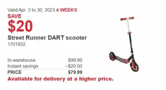 Costco Street runner dart scooter offer